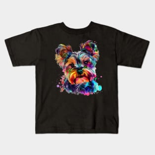 Yorkshire Terrier Colorfull Pop Art Design For Dog Onwer Kids T-Shirt